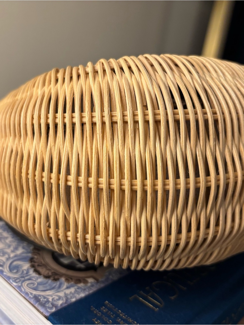 Talbots Rattan Wicker & Leather Black and Natural Bamboo Top-Handle Women’s Bag - Picture 16 of 16